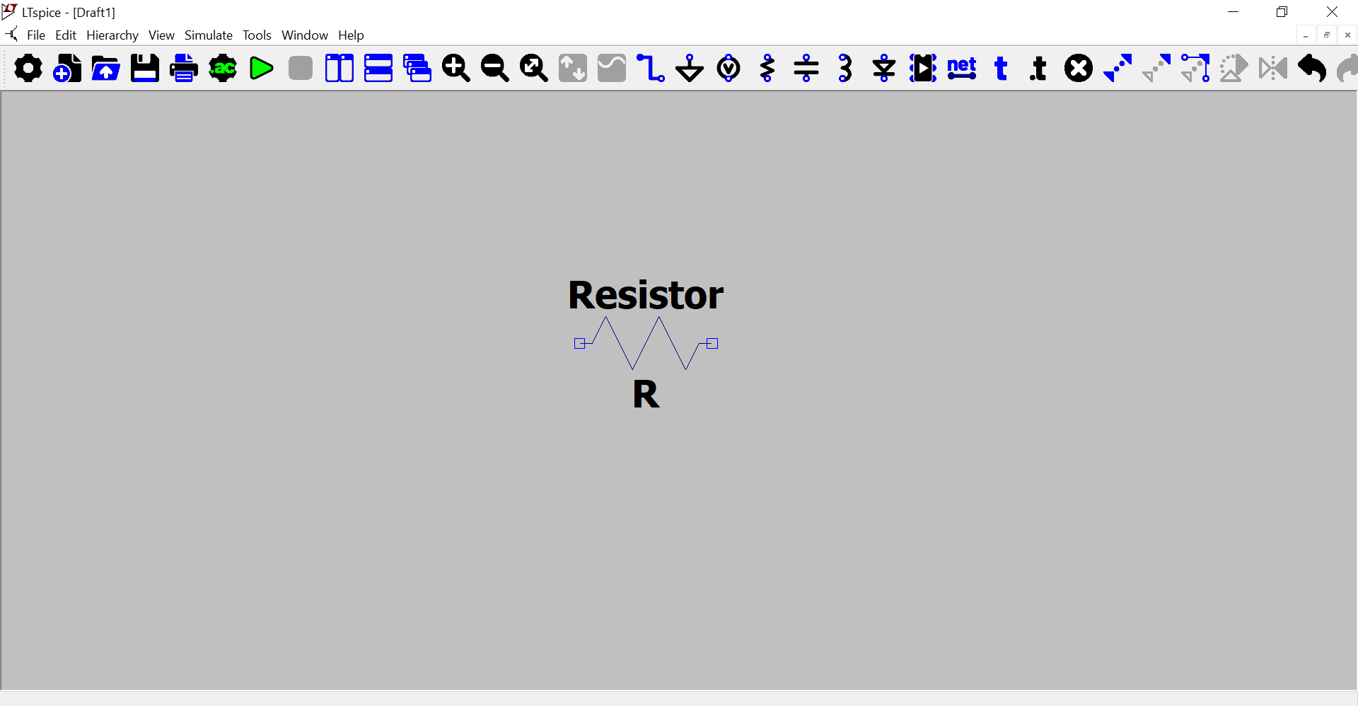 LTspice interface showing toolbar