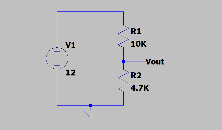 Voltage divider schematic in LTspice